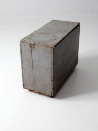 vintage industrial rolling storage trunk