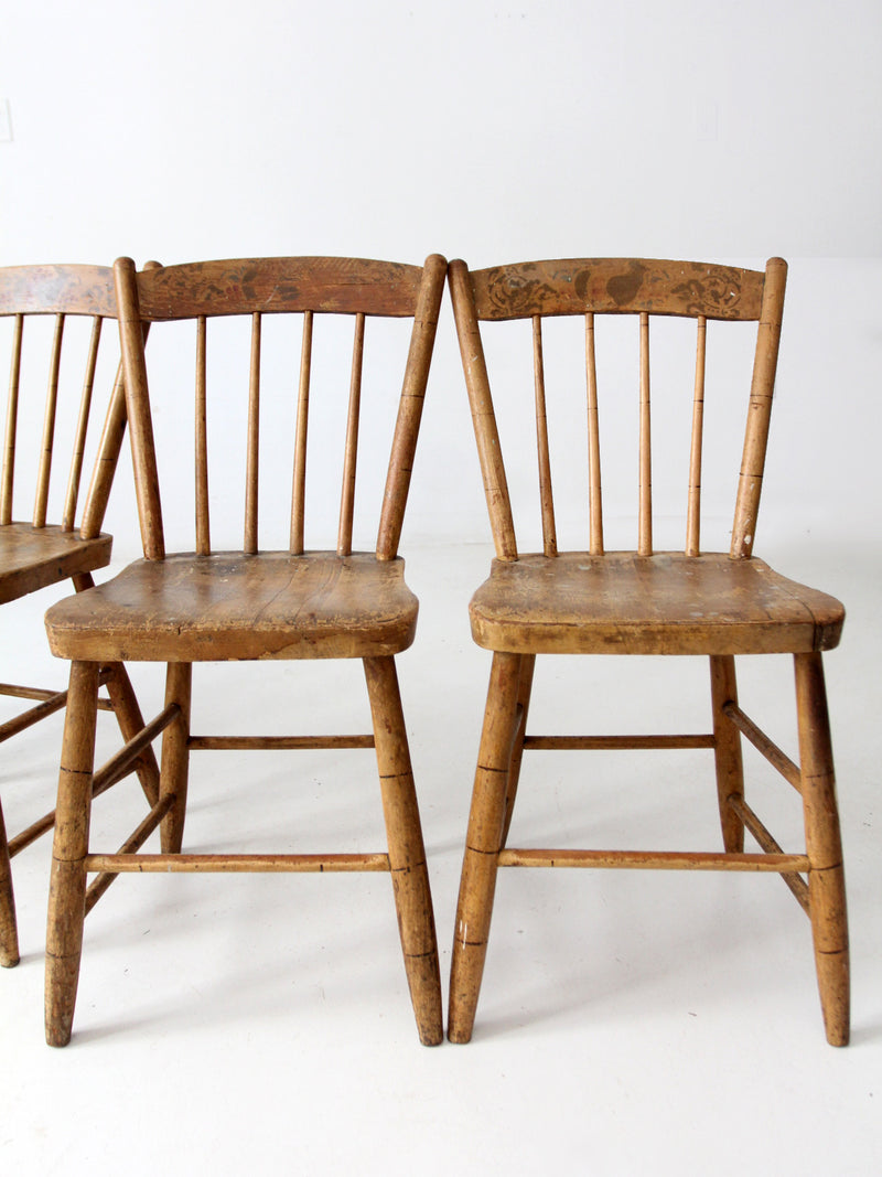 antique stencil back chairs set of 4