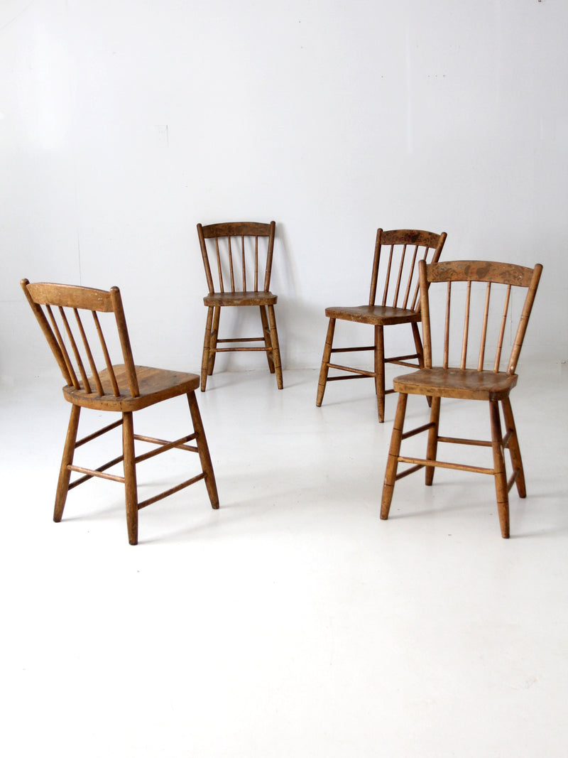 antique stencil back chairs set of 4