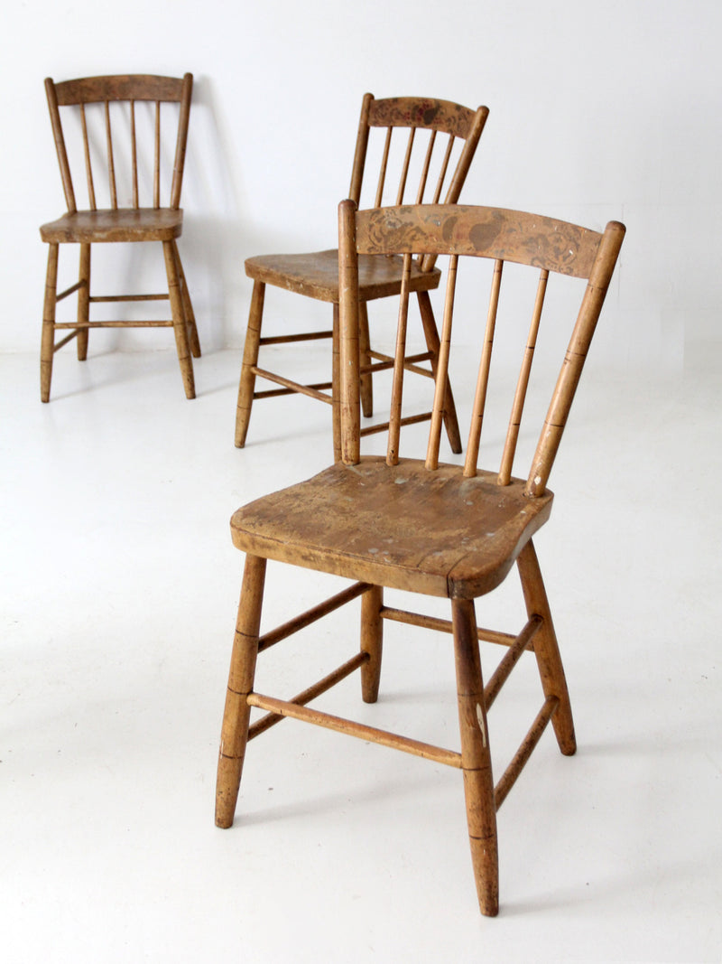 antique stencil back chairs set of 4