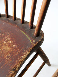 antique plank seat chairs pair