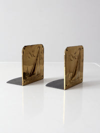 vintage brass nautical bookends