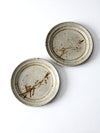 vintage studio pottery plates pair