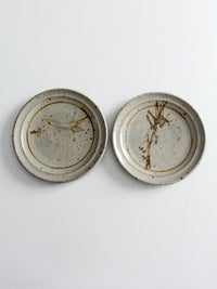 vintage studio pottery plates pair