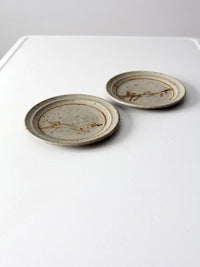 vintage studio pottery plates pair