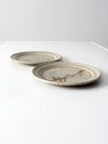 vintage studio pottery plates pair