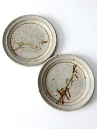 vintage studio pottery plates pair