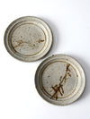 vintage studio pottery plates pair