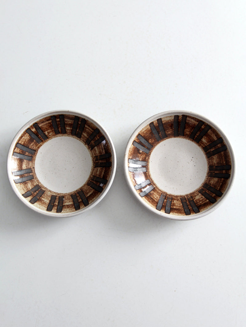 vintage studio pottery bowls pair