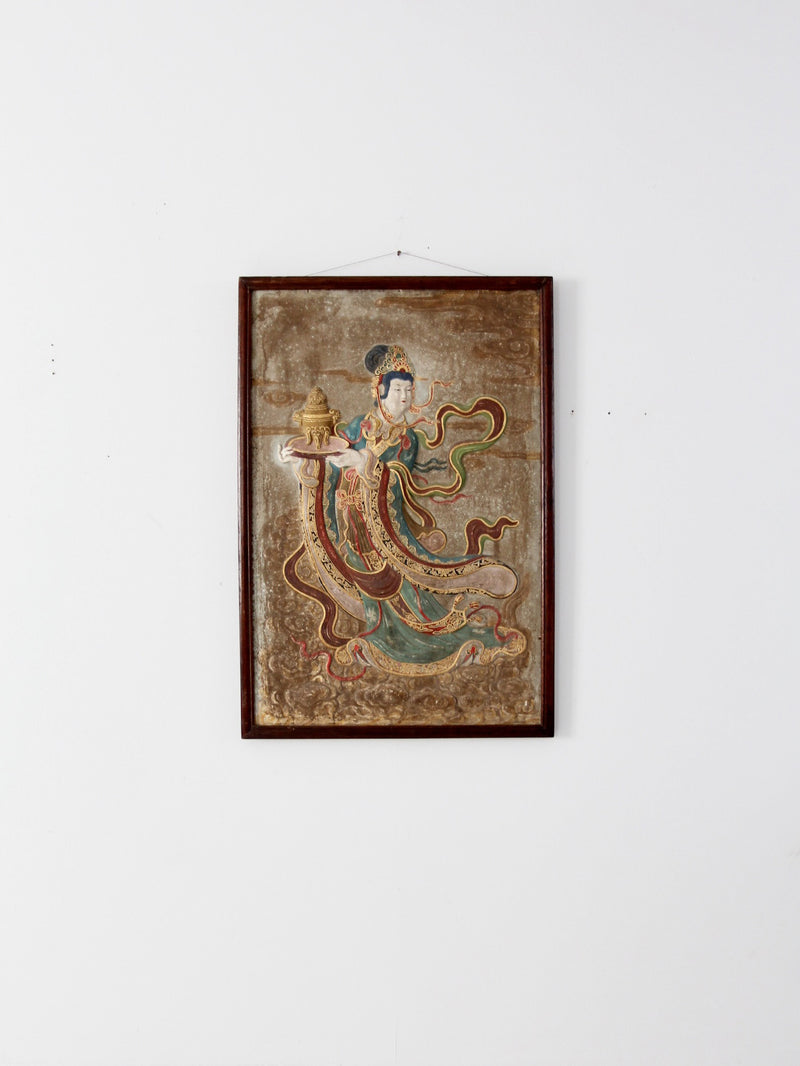 vintage Chinese plaster painting