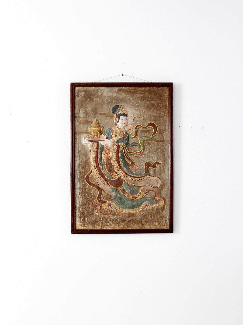 vintage Chinese plaster painting
