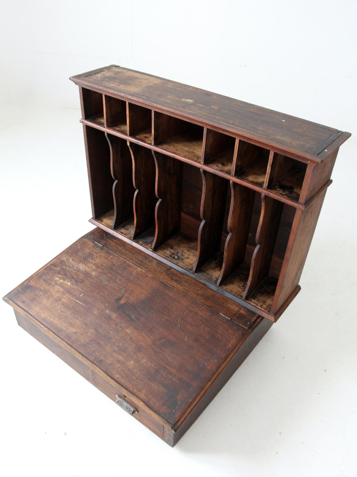 antique train station desktop drawer and file cabinet