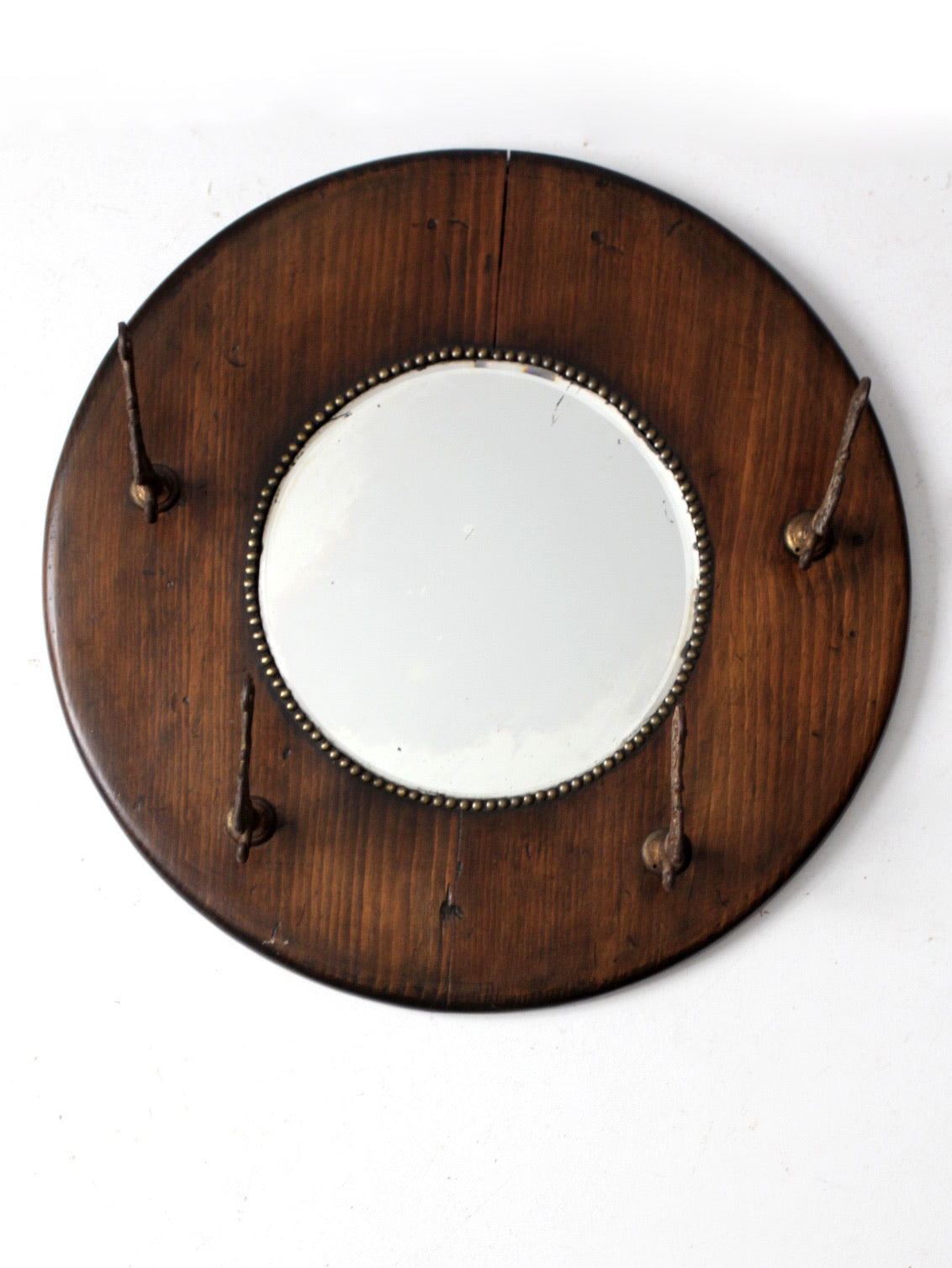 antique hall mirror with hooks