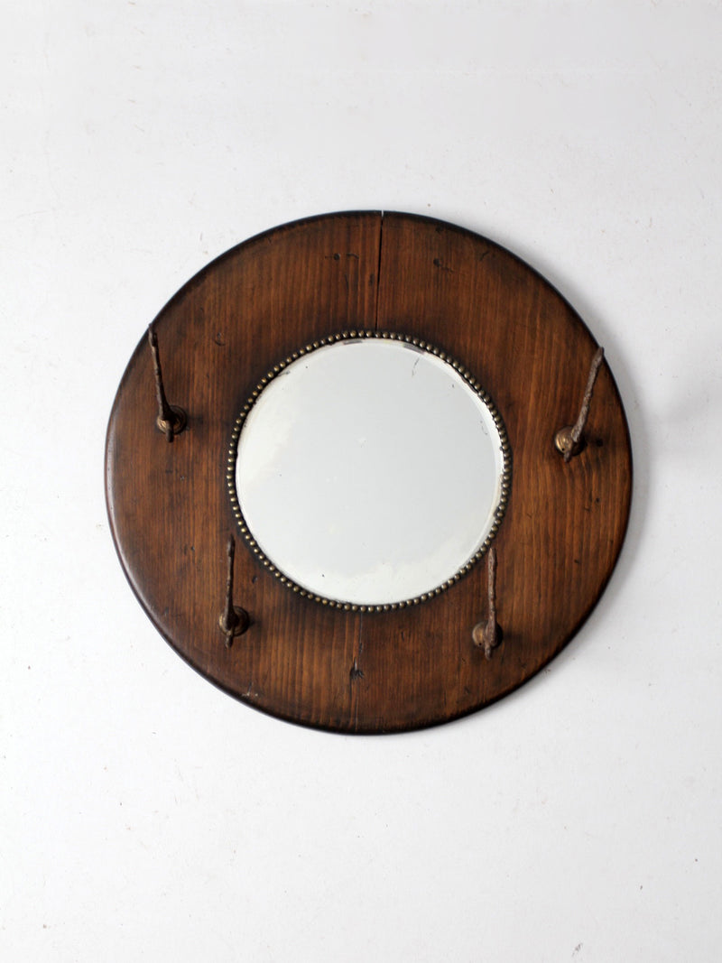 antique hall mirror with hooks
