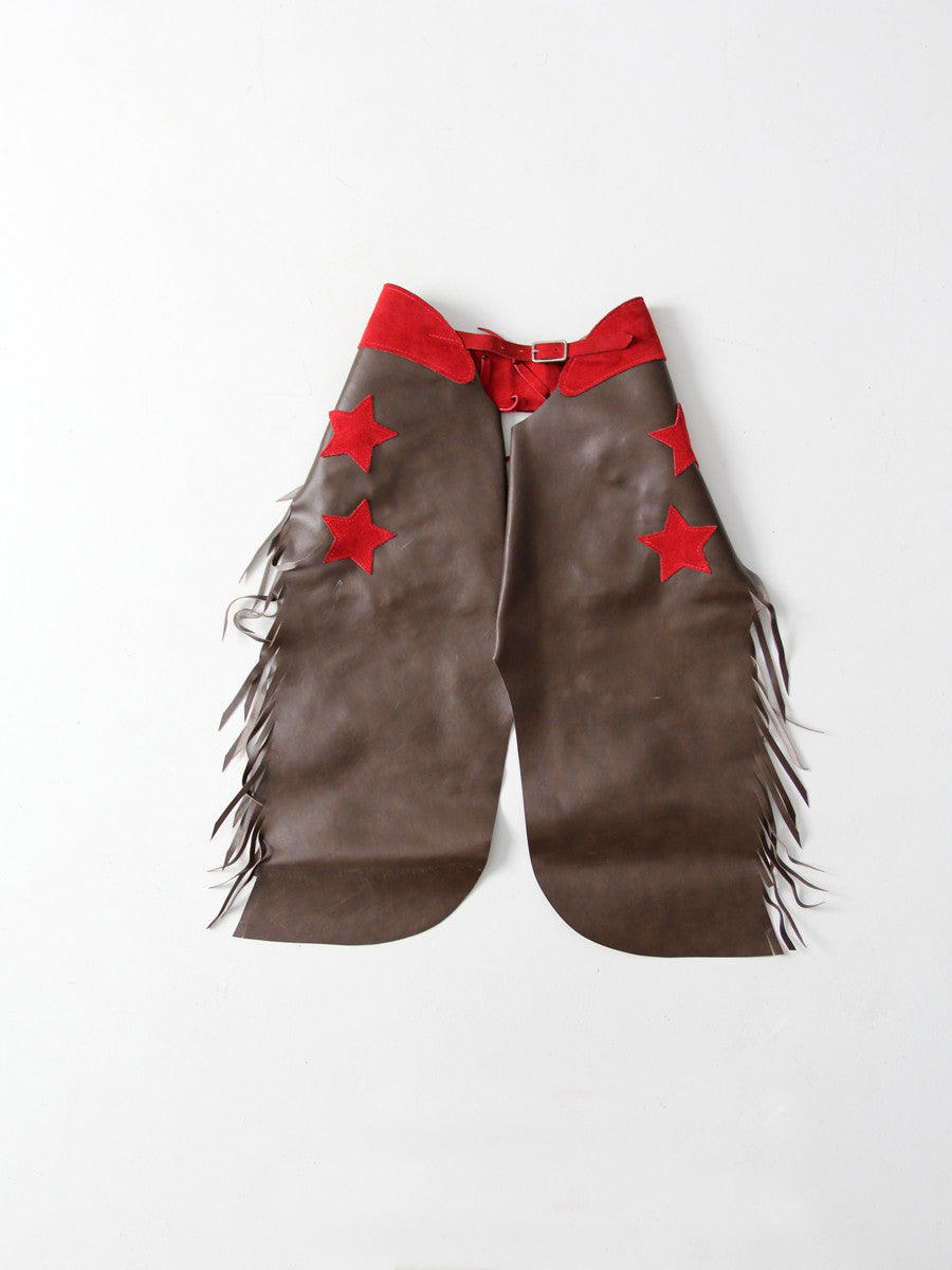 Chaps Vintage En Daim Gerald Robert's Chap-Parel - Noir, Franges - Homme Taille M