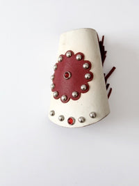 vintage white leather cuff