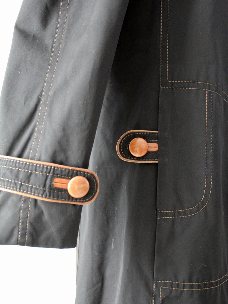 vintage Cortefiel black and tan trench coat