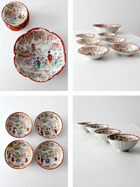 antique "Geisha Girl" Japanese porcelain dish collection
