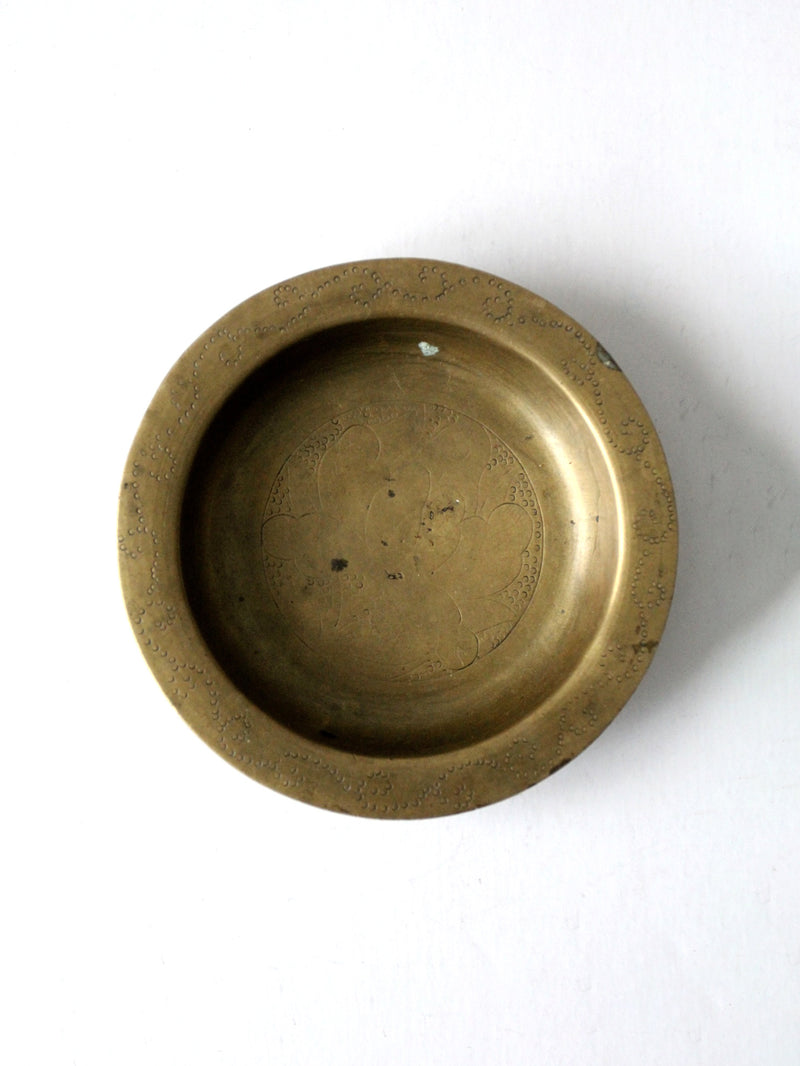 vintage Chinese etched brass bowl
