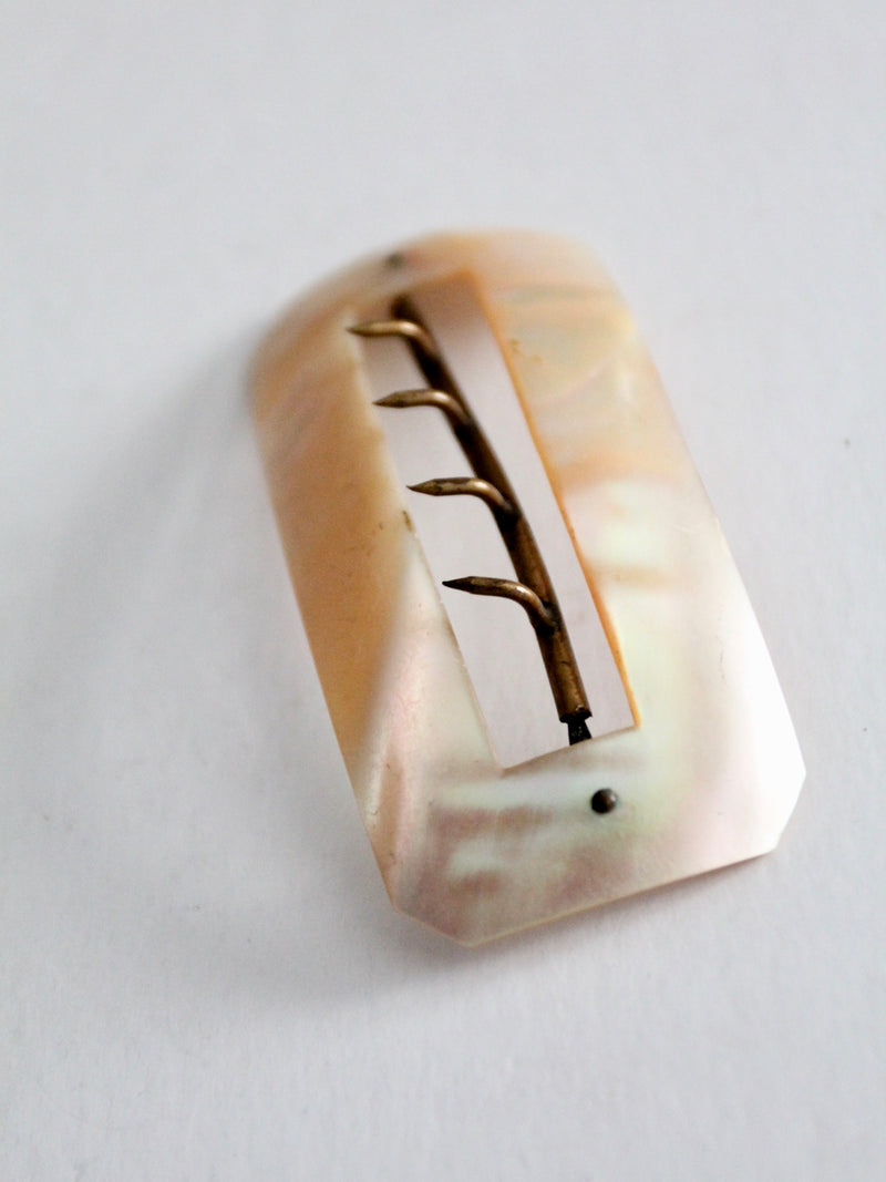 vintage mother of pearl hair brooch