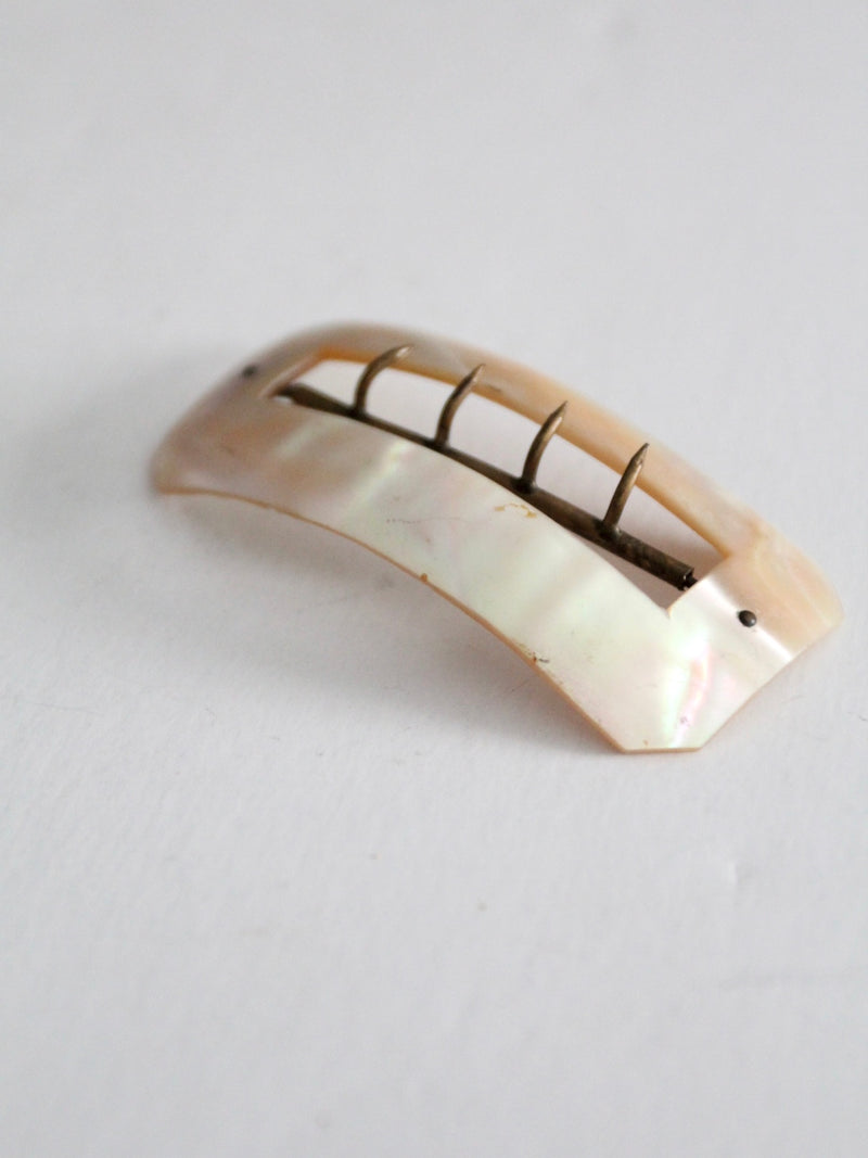 vintage mother of pearl hair brooch