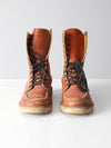 vintage women's lace up work boots - size 8