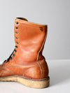 vintage women's lace up work boots - size 8