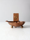 antique copper match holder ashtray