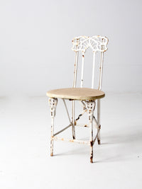 antique Victorian white iron garden chair