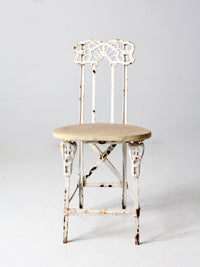 antique Victorian white iron garden chair