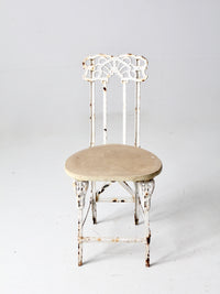 antique Victorian white iron garden chair