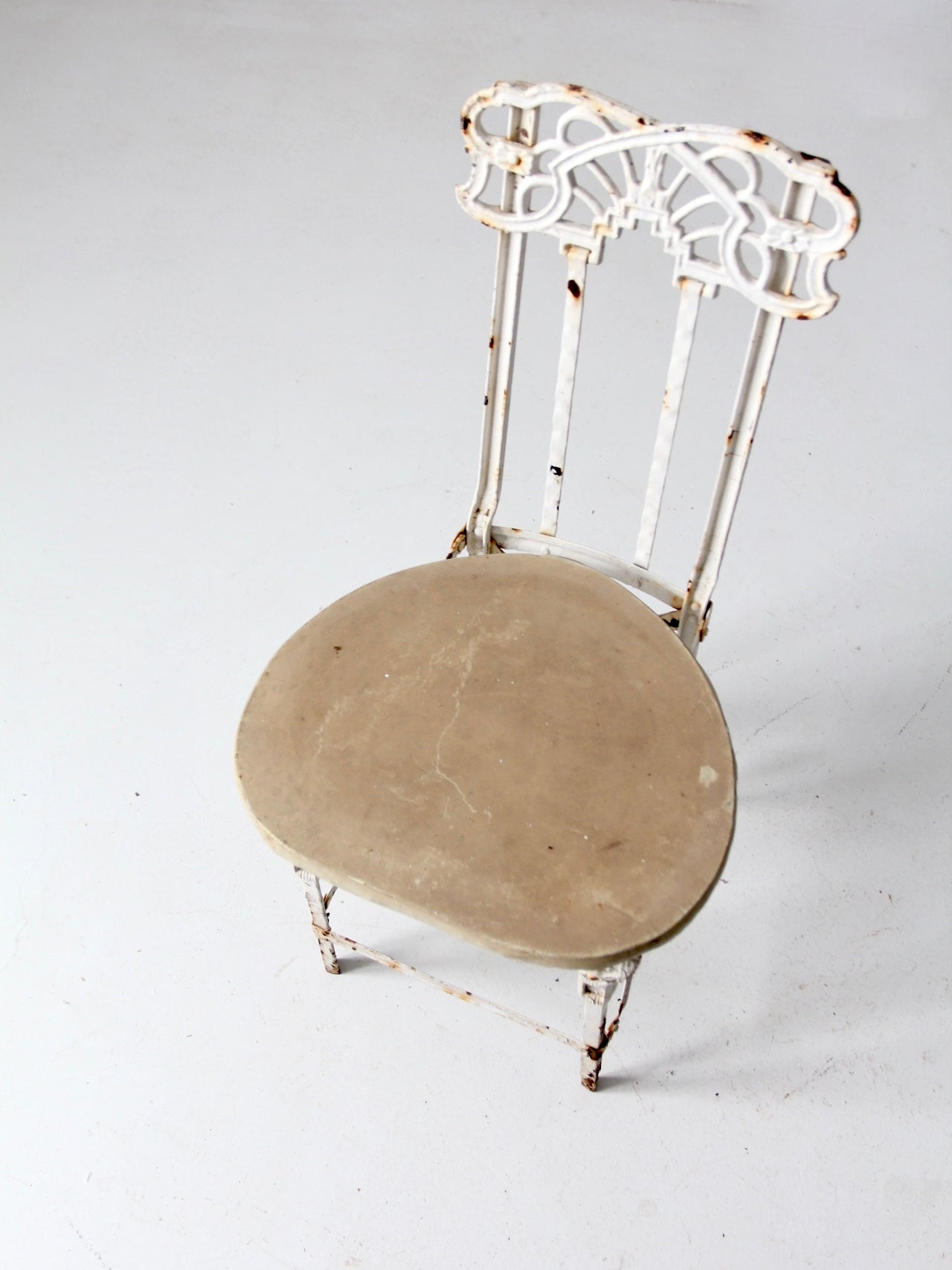 antique Victorian white iron garden chair