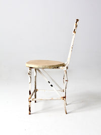 antique Victorian white iron garden chair