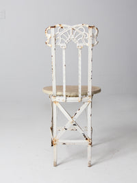 antique Victorian white iron garden chair