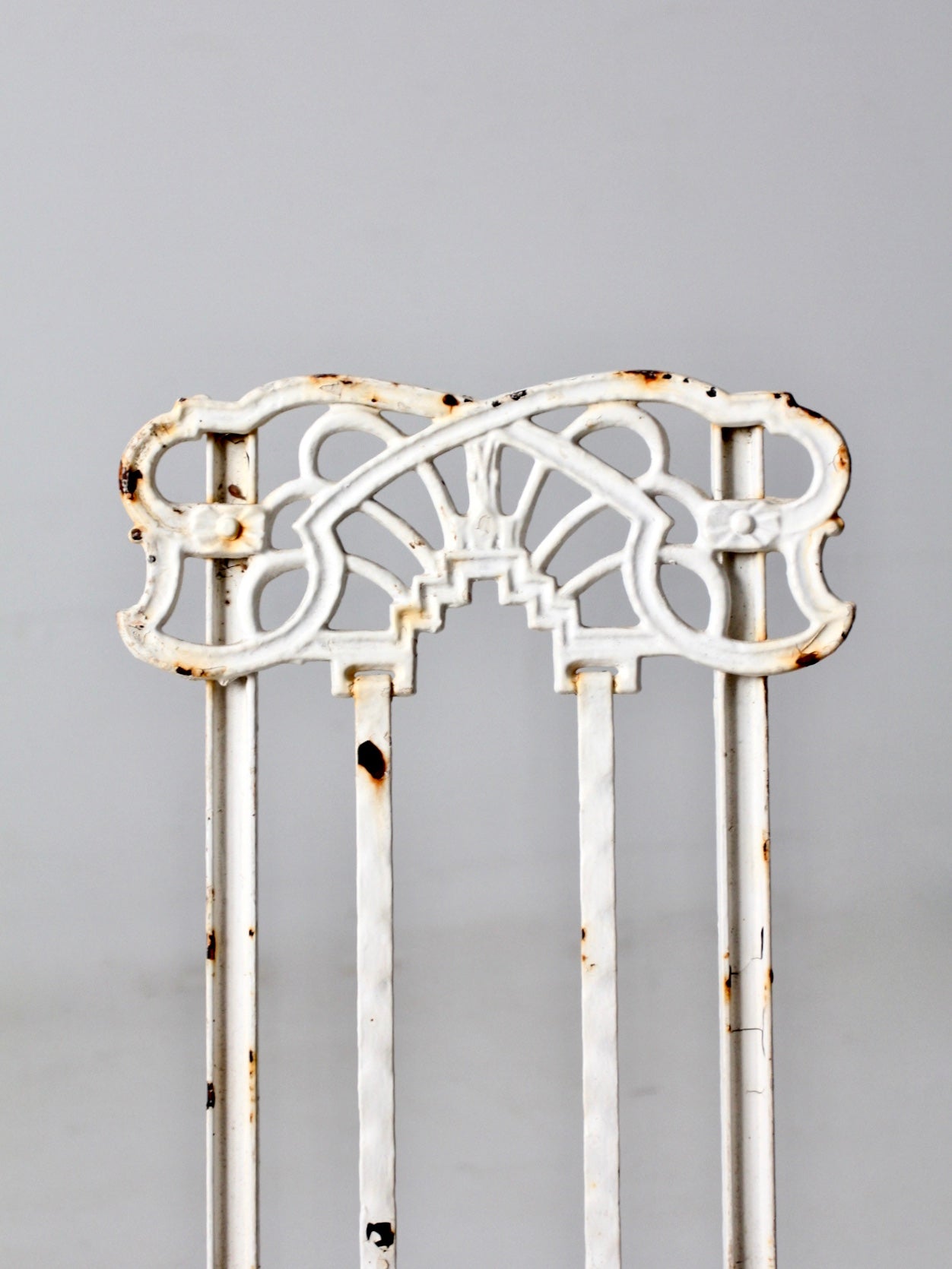 antique Victorian white iron garden chair