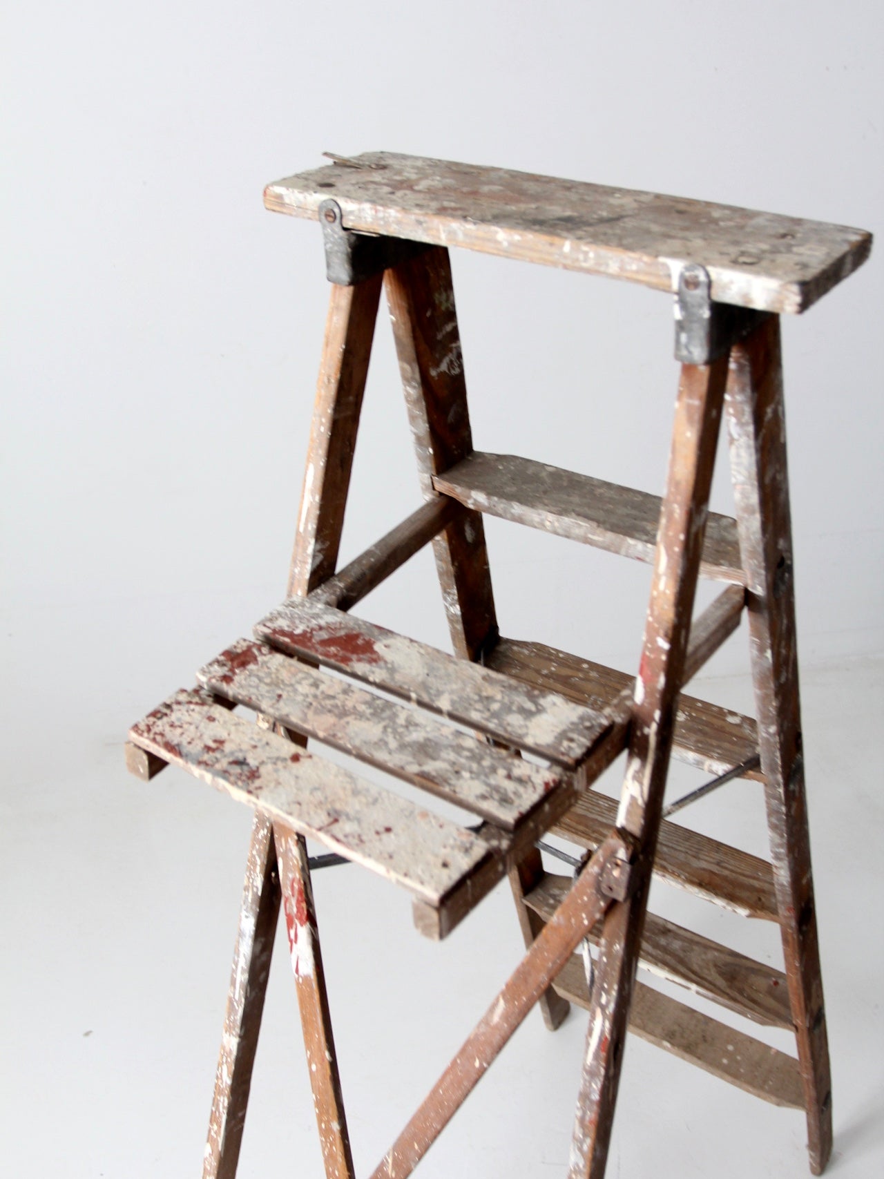 vintage wooden painter's ladder