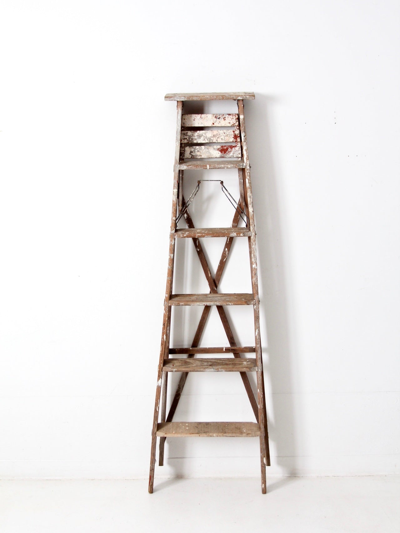 vintage wooden painter's ladder
