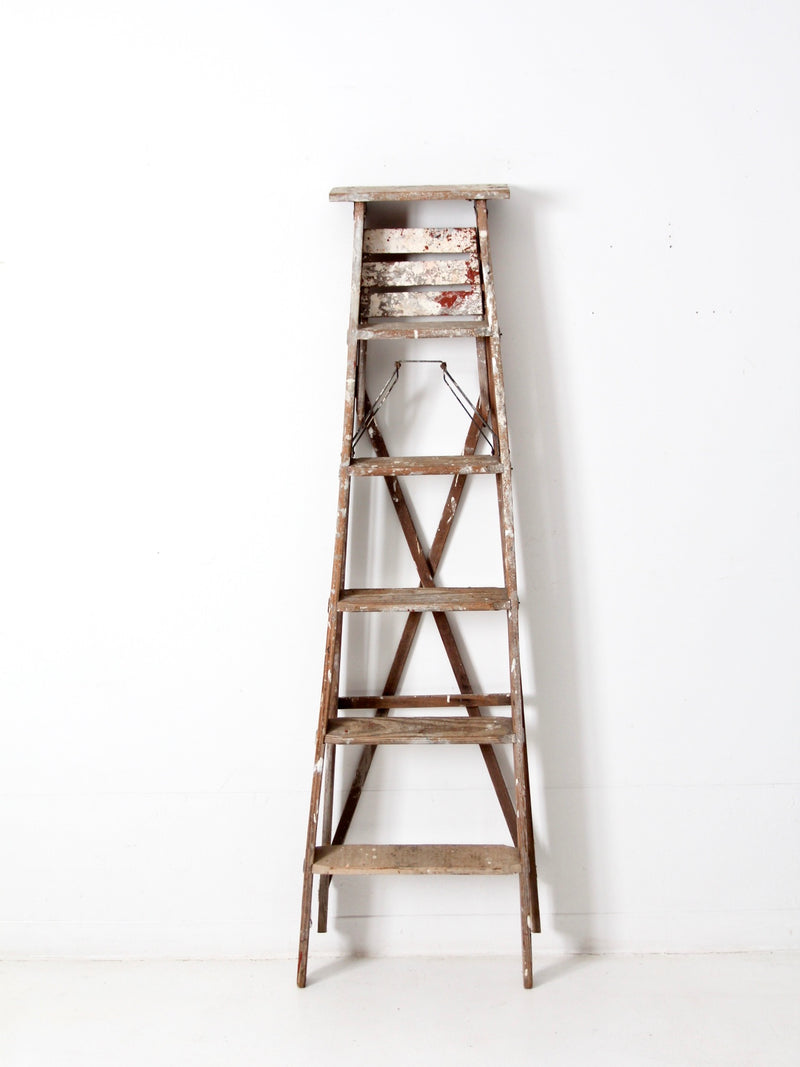 vintage wooden painter's ladder