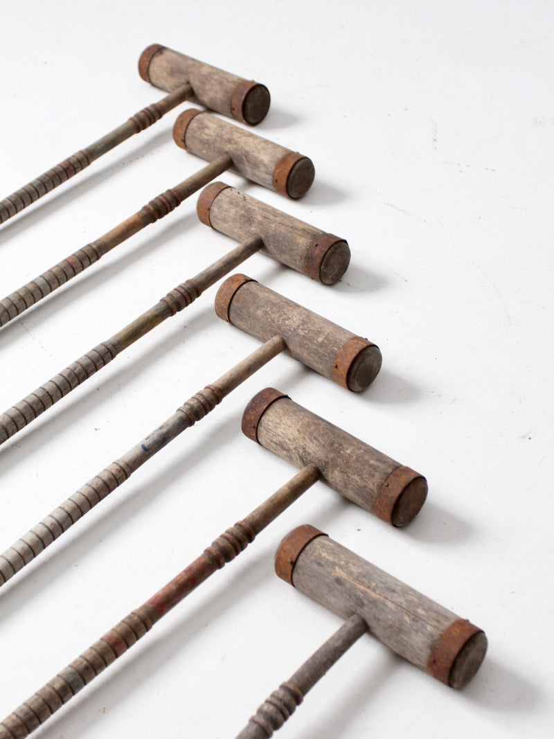 antique croquet mallets