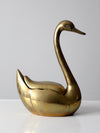 mid-century brass swan figure box