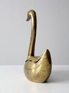 mid-century brass swan figure box