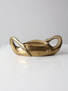 mid-century brass swan planter vase