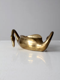 mid-century brass swan planter vase