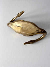 mid-century brass swan planter vase