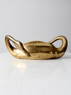 mid-century brass swan planter vase