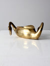 mid-century brass swan planter vase