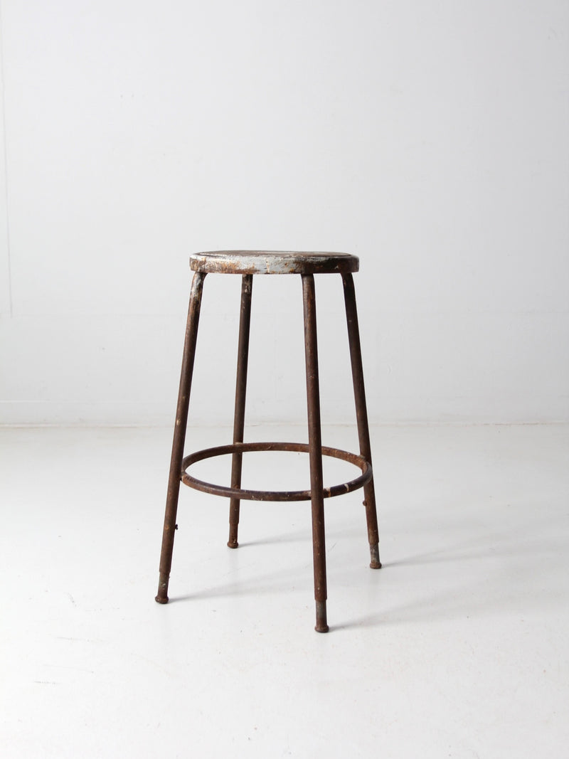 vintage industrial metal stool