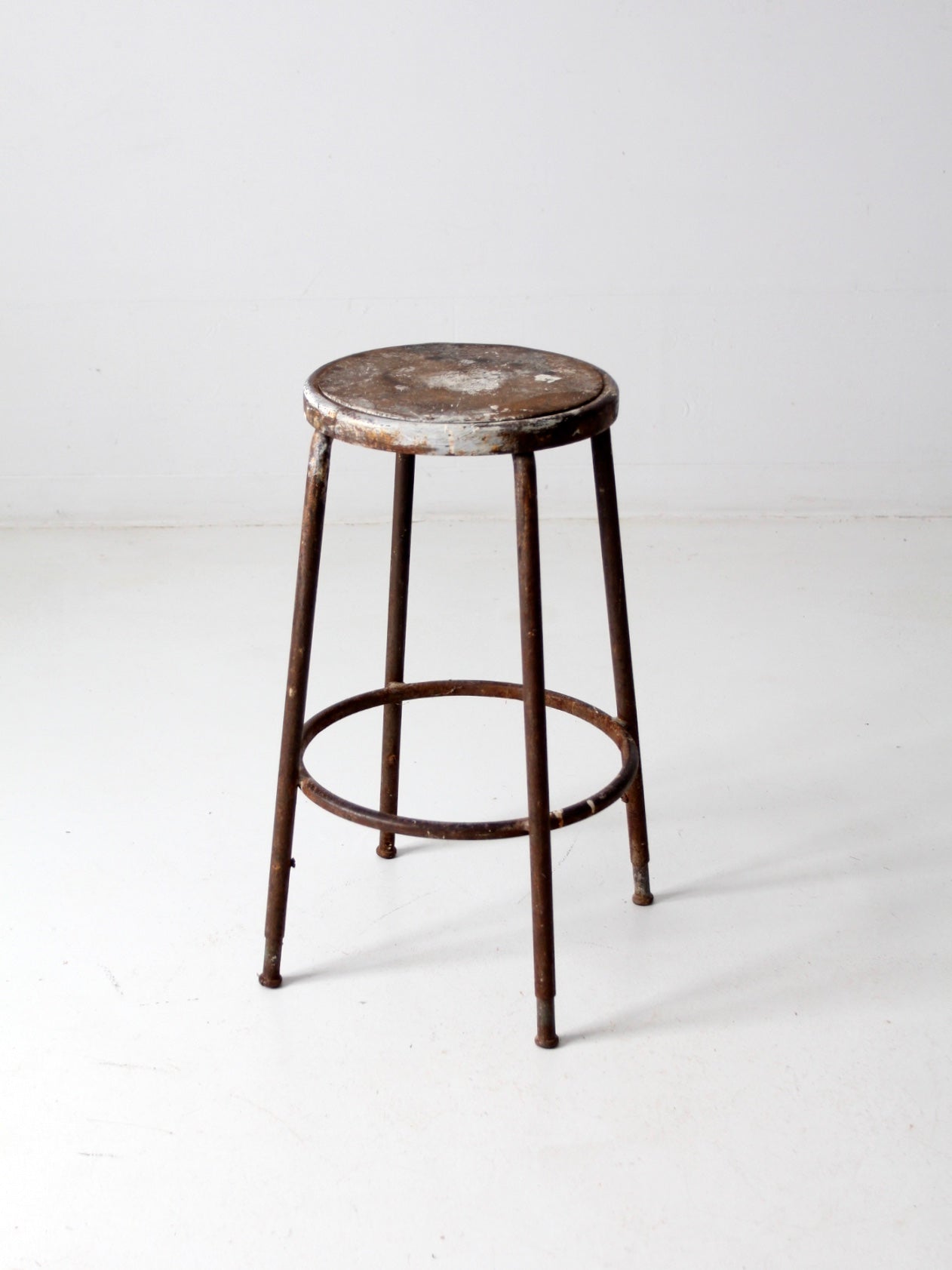 vintage industrial metal stool