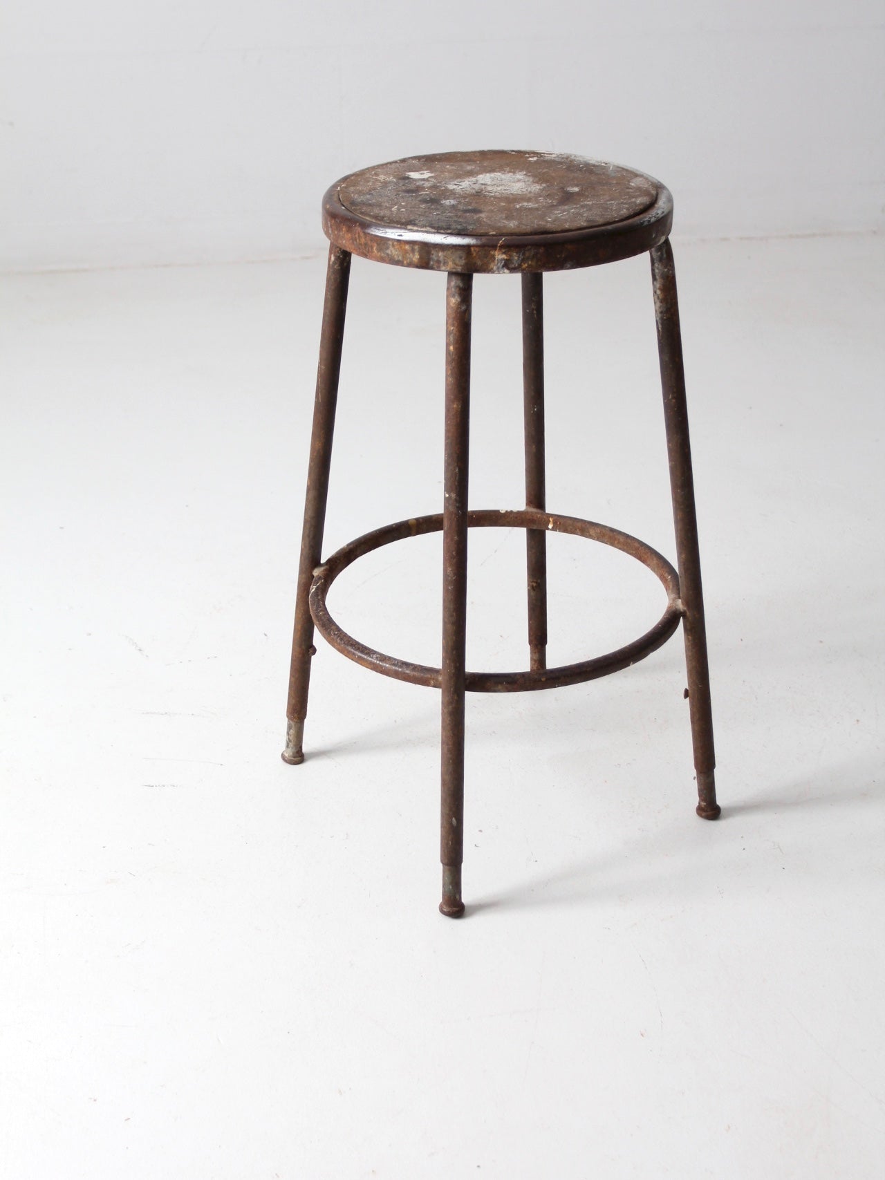 vintage industrial metal stool
