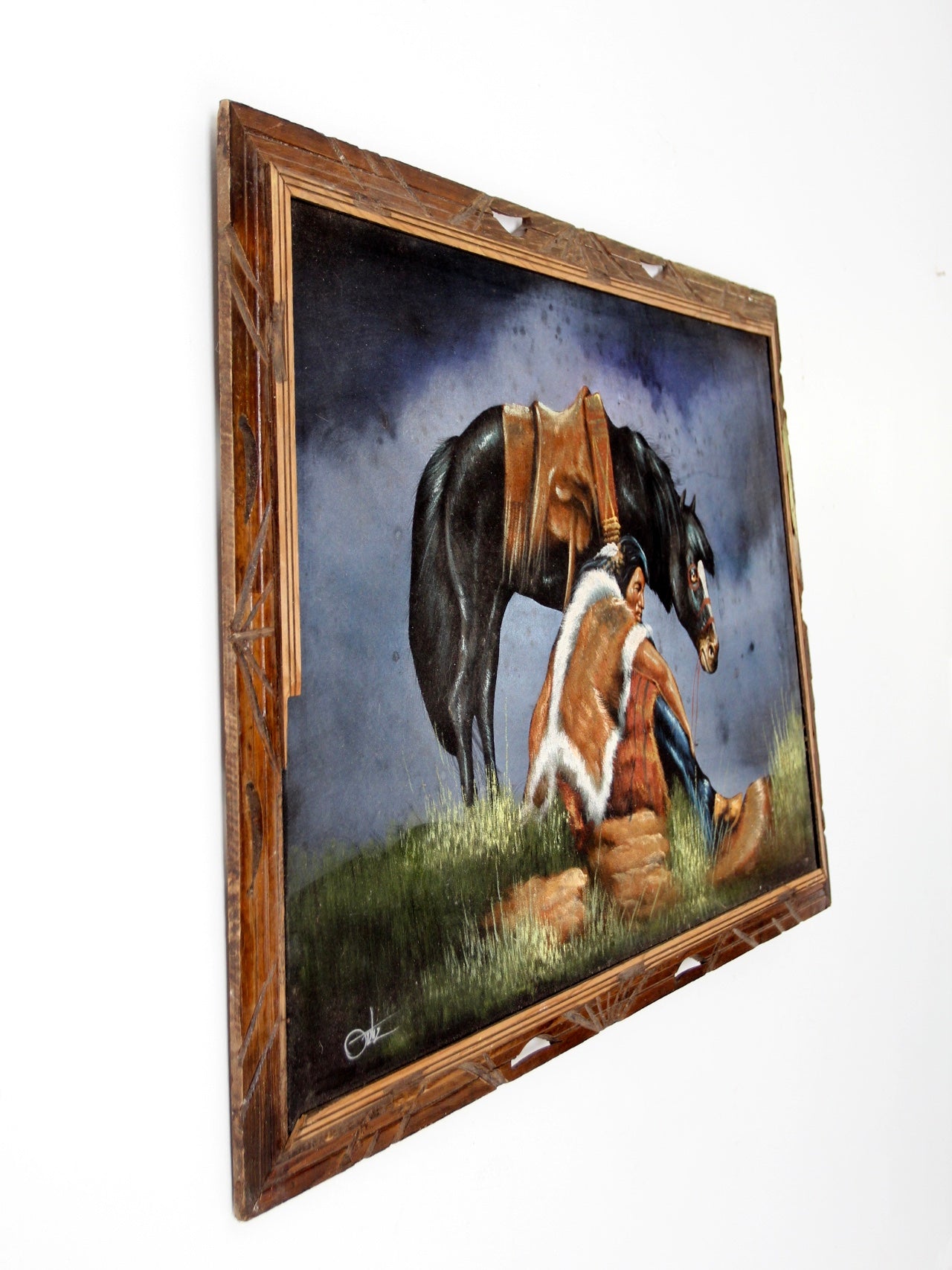 vintage 70s Ortiz velvet painting – 86 Vintage